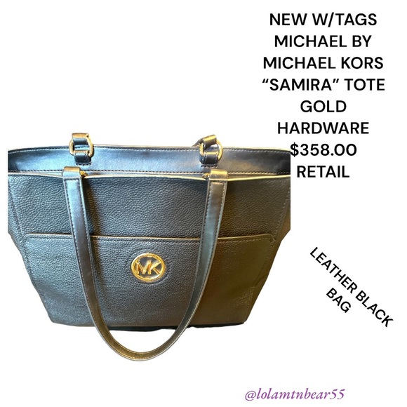 MICHAEL BY MICHAEL KORS “SAMIRA” BLACK LRG TOTE/PURSE BRAND NEW WITH TAGS - Picture 2 of 14